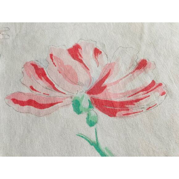 VTG Lady Pepperell KING FLAT Sheet Wild Flower Butterflies Floral Ruffle Cottage - Picture 5 of 14